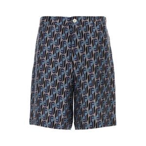 Fendi Men Printed Silk Bermuda Shorts